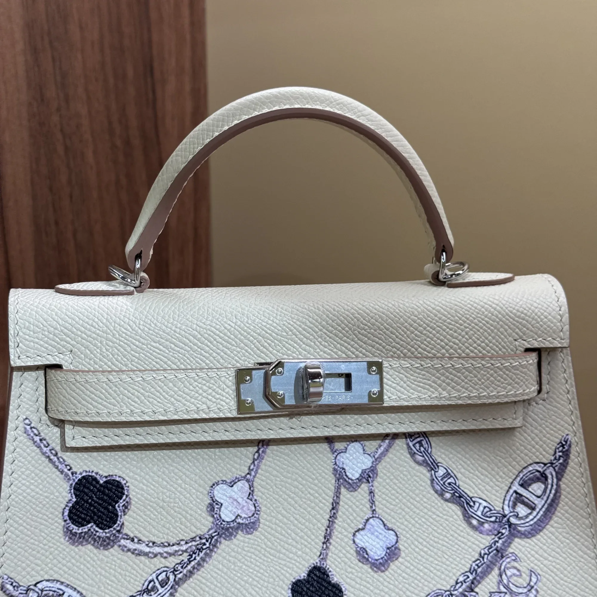 Hermes Kelly 25 In & Out Nata Swift Leather PHW миниатюра 3