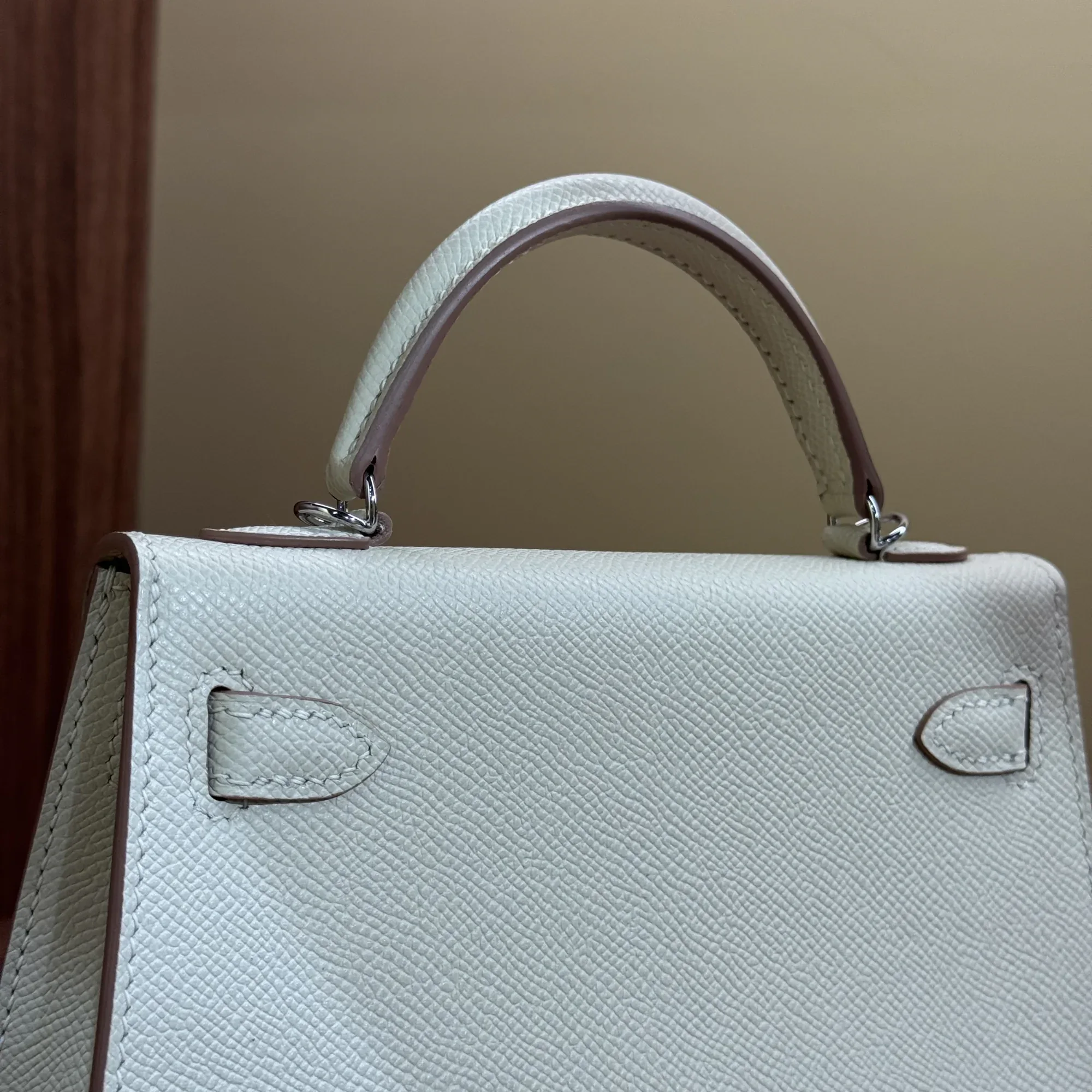 Hermes Kelly 25 In & Out Nata Swift Leather PHW миниатюра 6