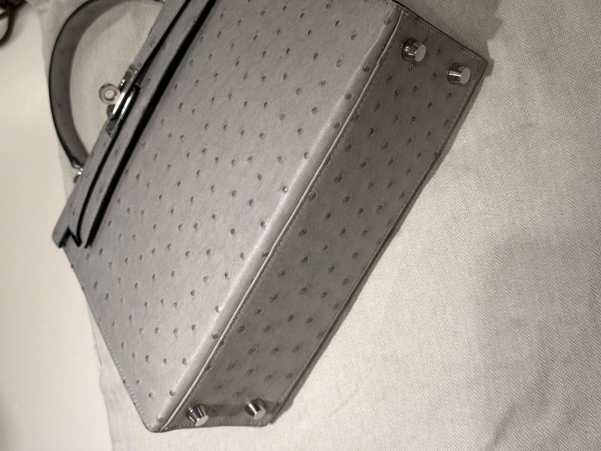 Hermes Kelly 25 Ostrich Leather PHW миниатюра 4