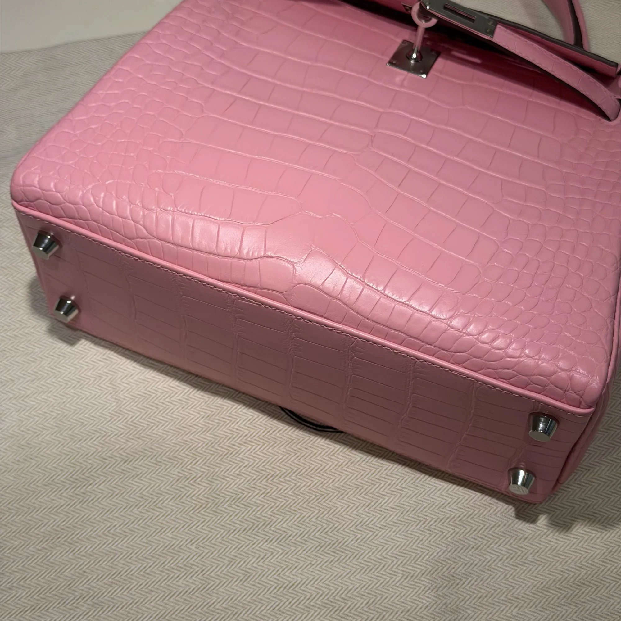 Hermes Kelly 25 Rose Alligator Leather PHW миниатюра 6