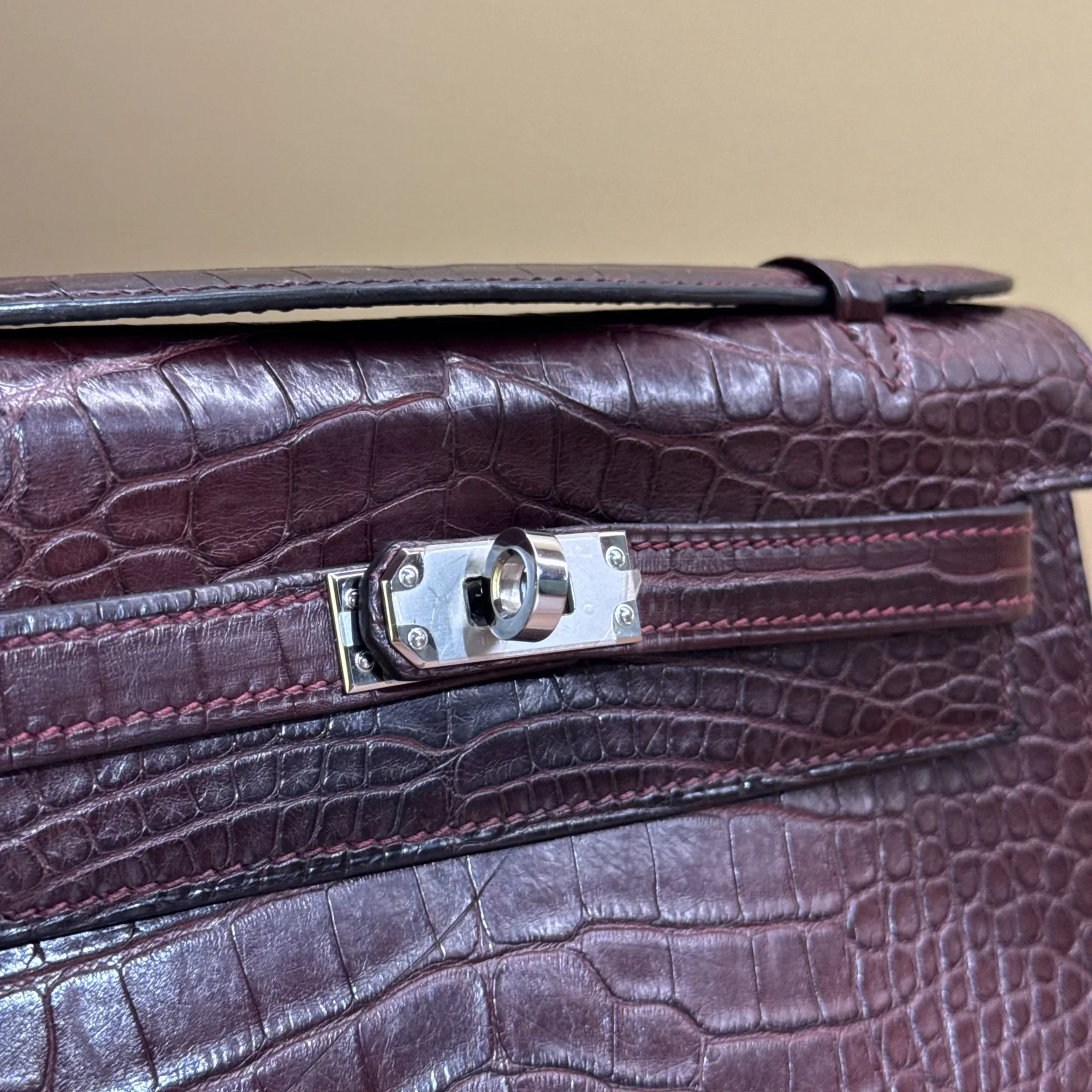 Hermes Kelly 25 Sellier Alligator Leather PHW миниатюра 4