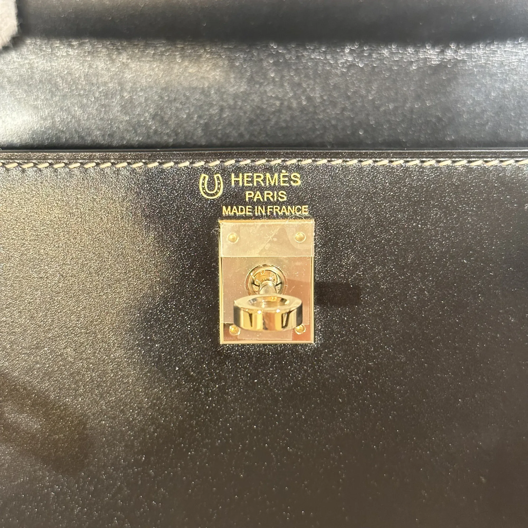 Hermes Kelly 28 Box Leather Noir GHW миниатюра 9