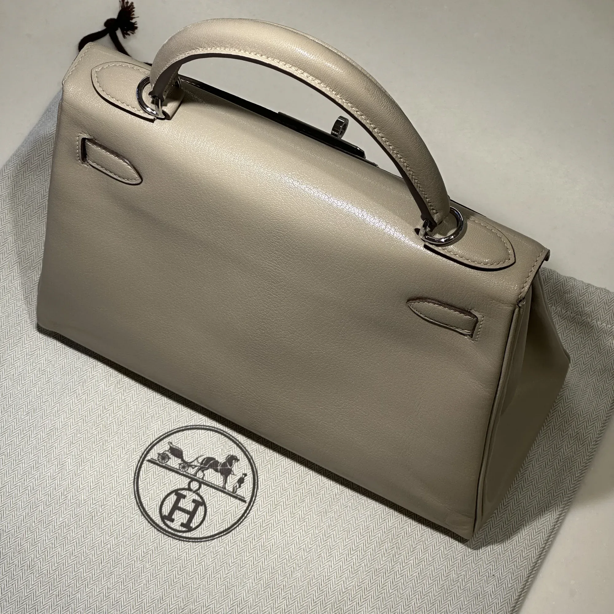 Hermes Kelly 28 Chèvre Leather PHW миниатюра 2