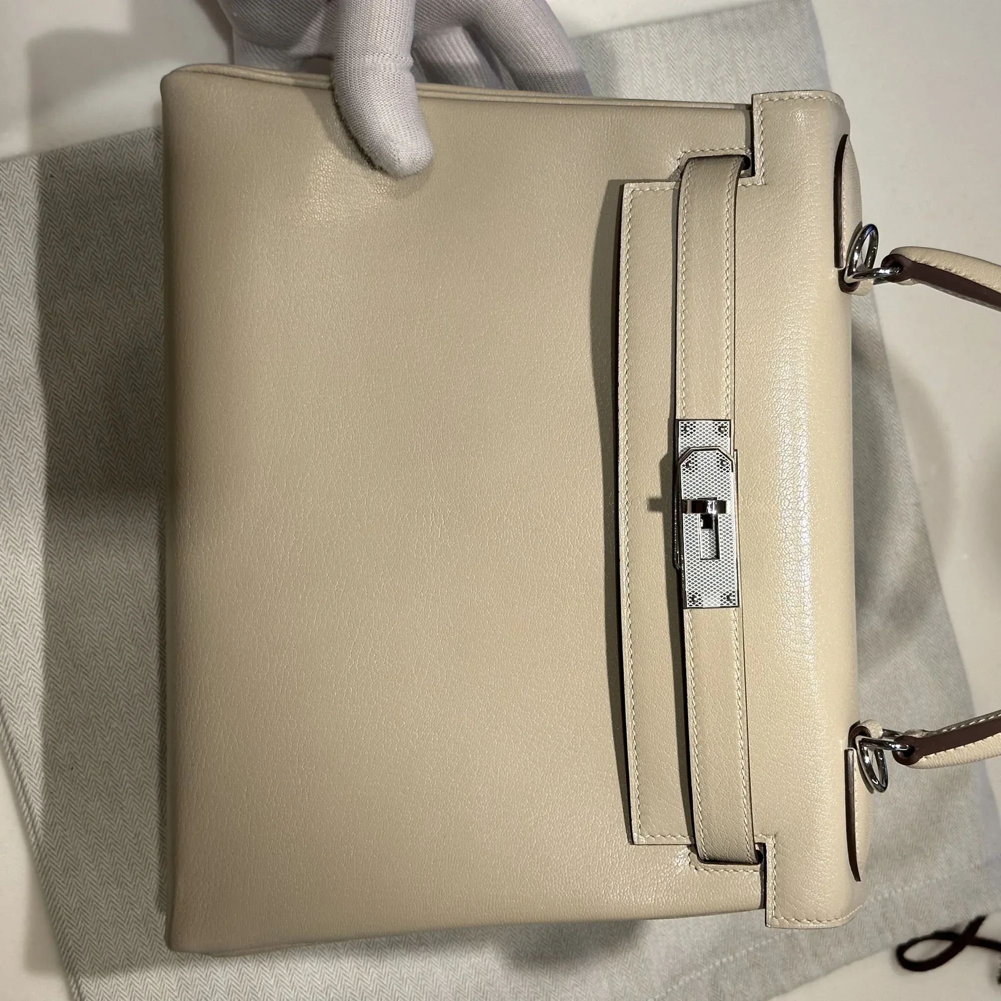 Hermes Kelly 28 Chèvre Leather PHW миниатюра 3