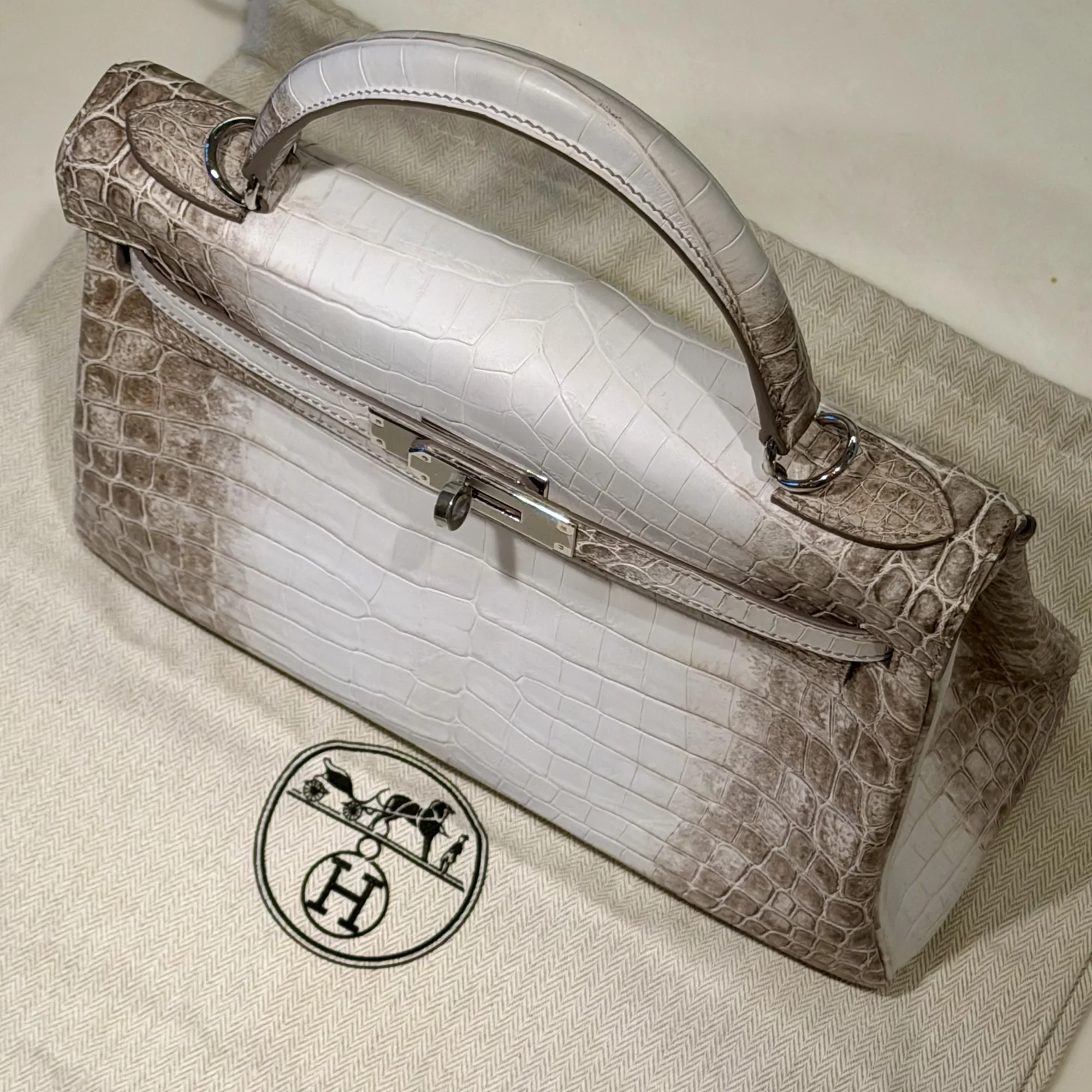 Hermes Kelly 28 Himalaya Crocodile Leather PHW