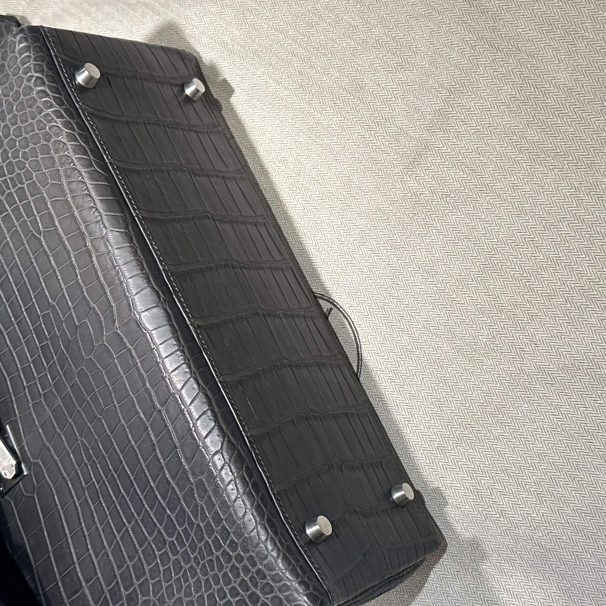 Hermes Kelly 32 Porosus Crocodile Leather PHW миниатюра 8