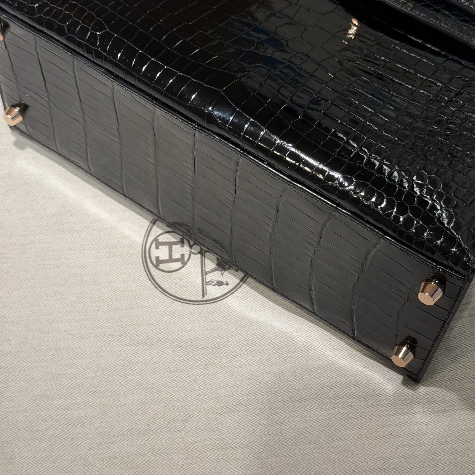 Hermes Kelly 32 Porosus Crocodile Leather GHW миниатюра 2