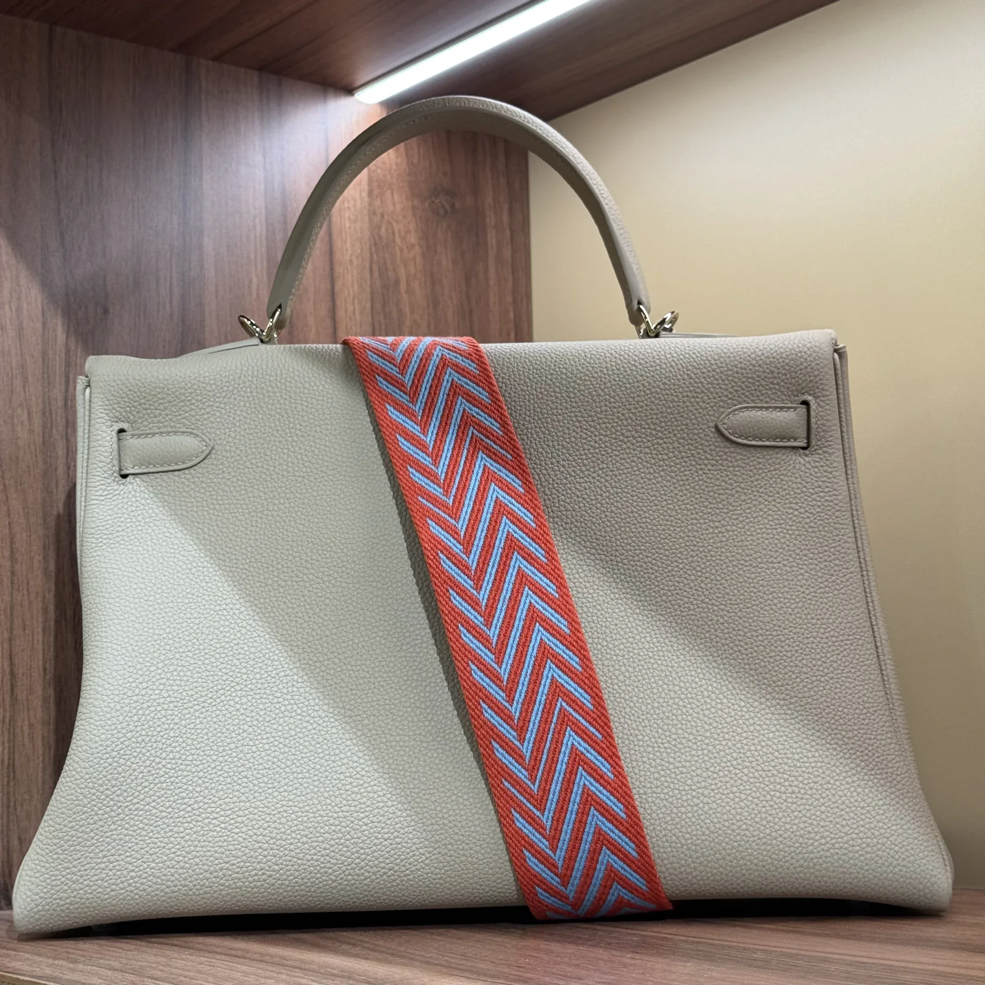 Hermes Kelly 35 Etain Togo Leather PHW миниатюра 3
