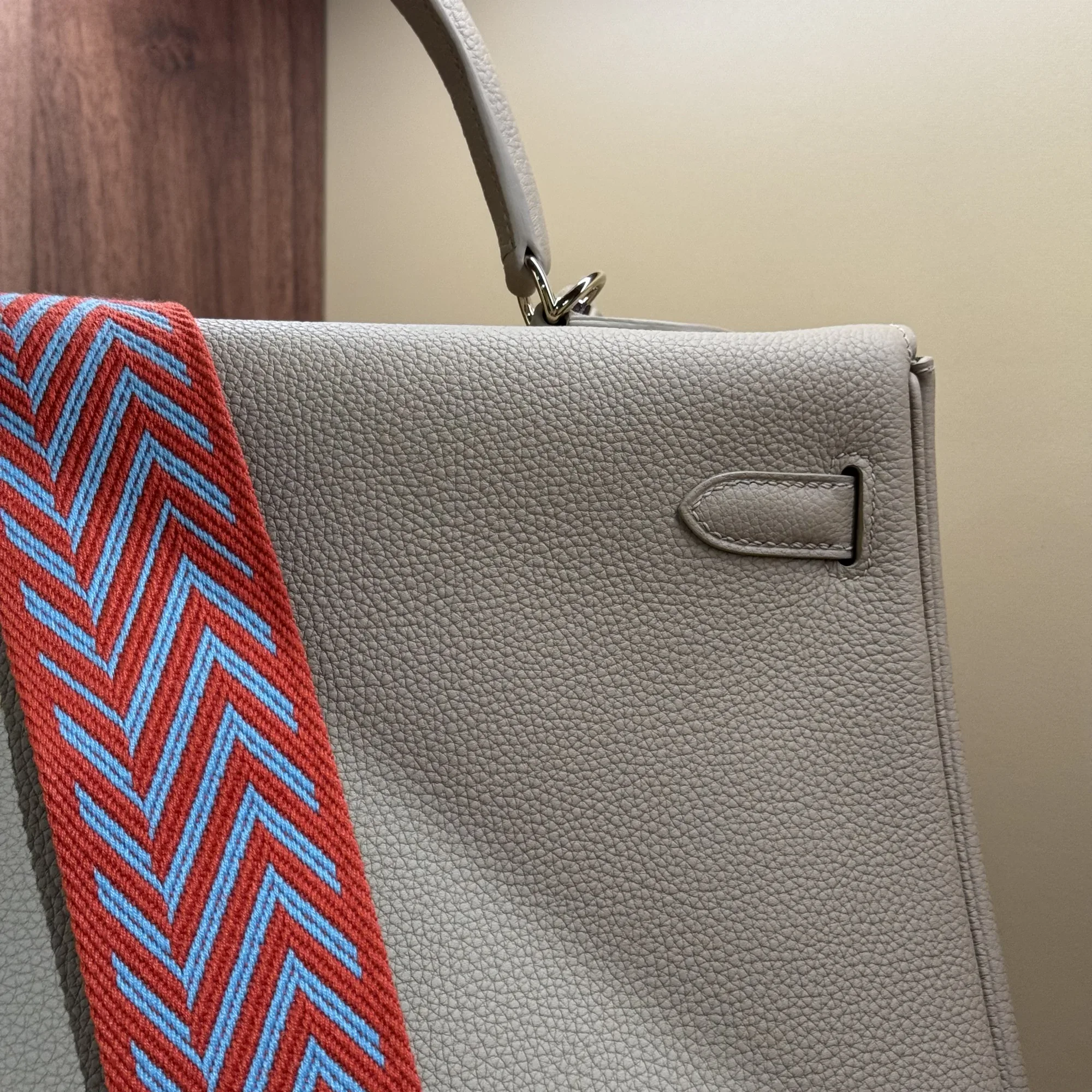 Hermes Kelly 35 Etain Togo Leather PHW миниатюра 9