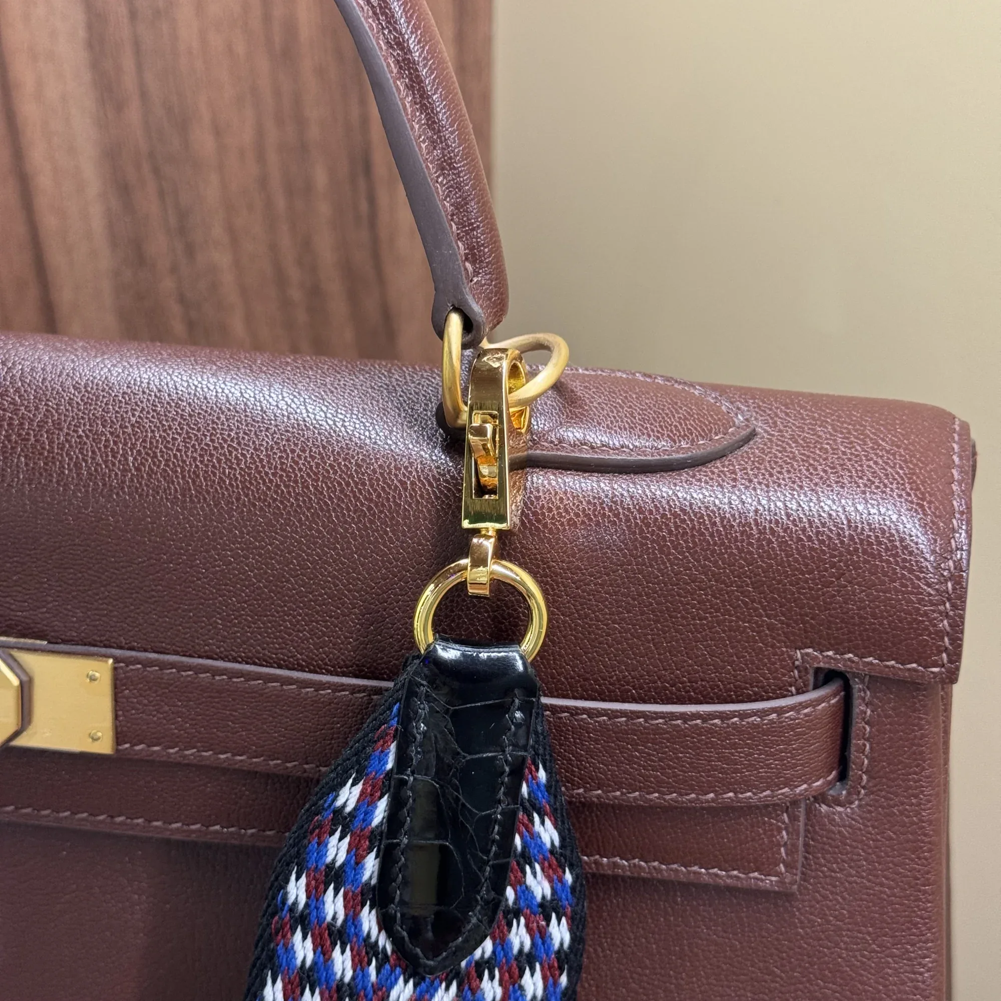 Hermes Kelly 35 Retourne Rouge Togo Leather PHW миниатюра 6