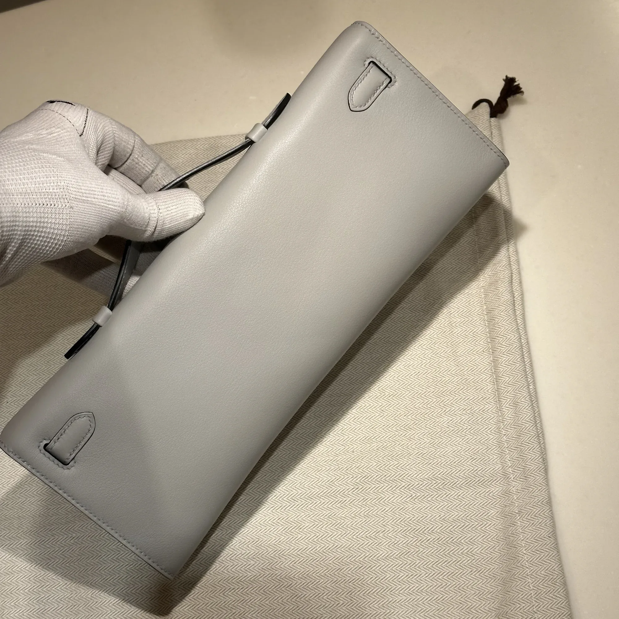 Hermes Kelly Cut Swift Leather Sky Blue миниатюра 10