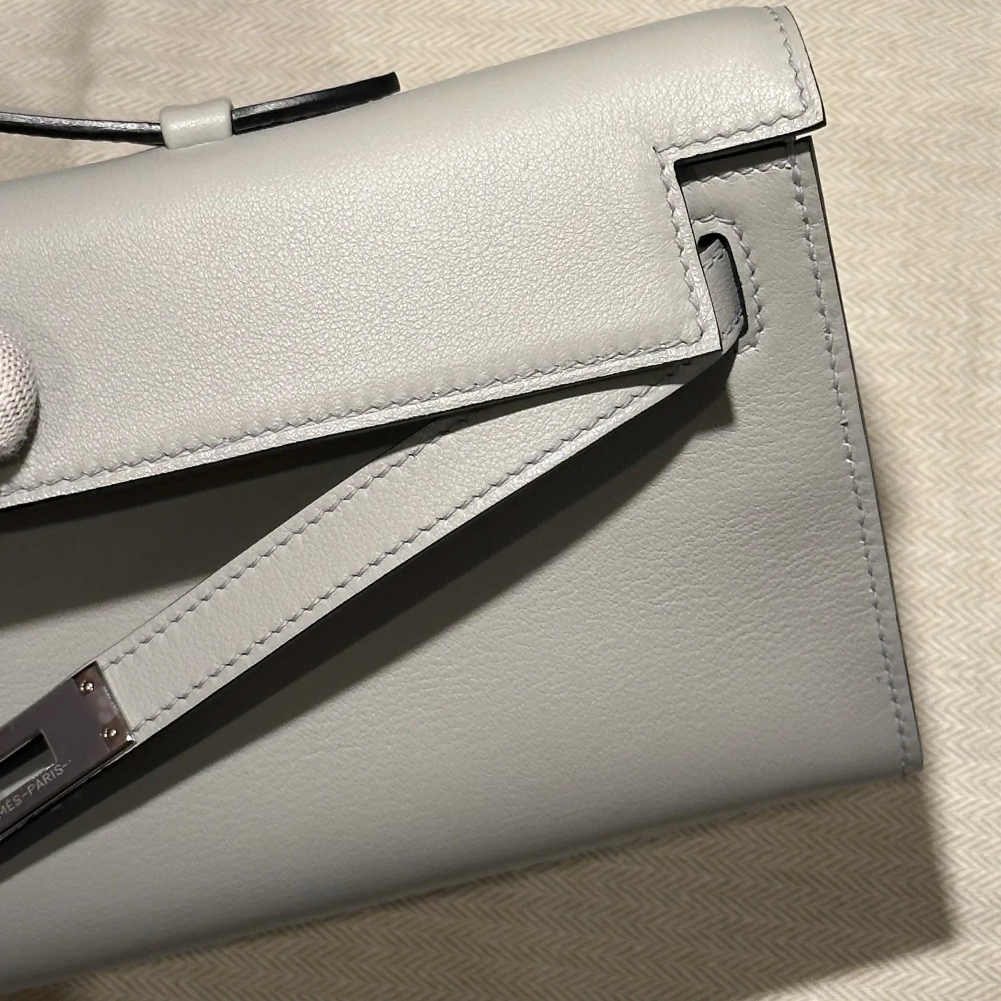 Hermes Kelly Cut Swift Leather Sky Blue миниатюра 7