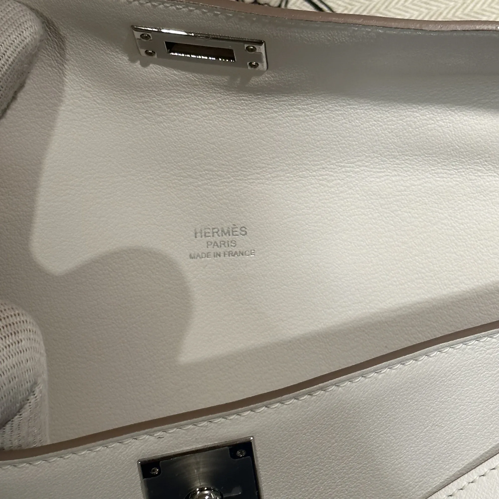 Hermes Kelly Cut Swift Leather White миниатюра 6
