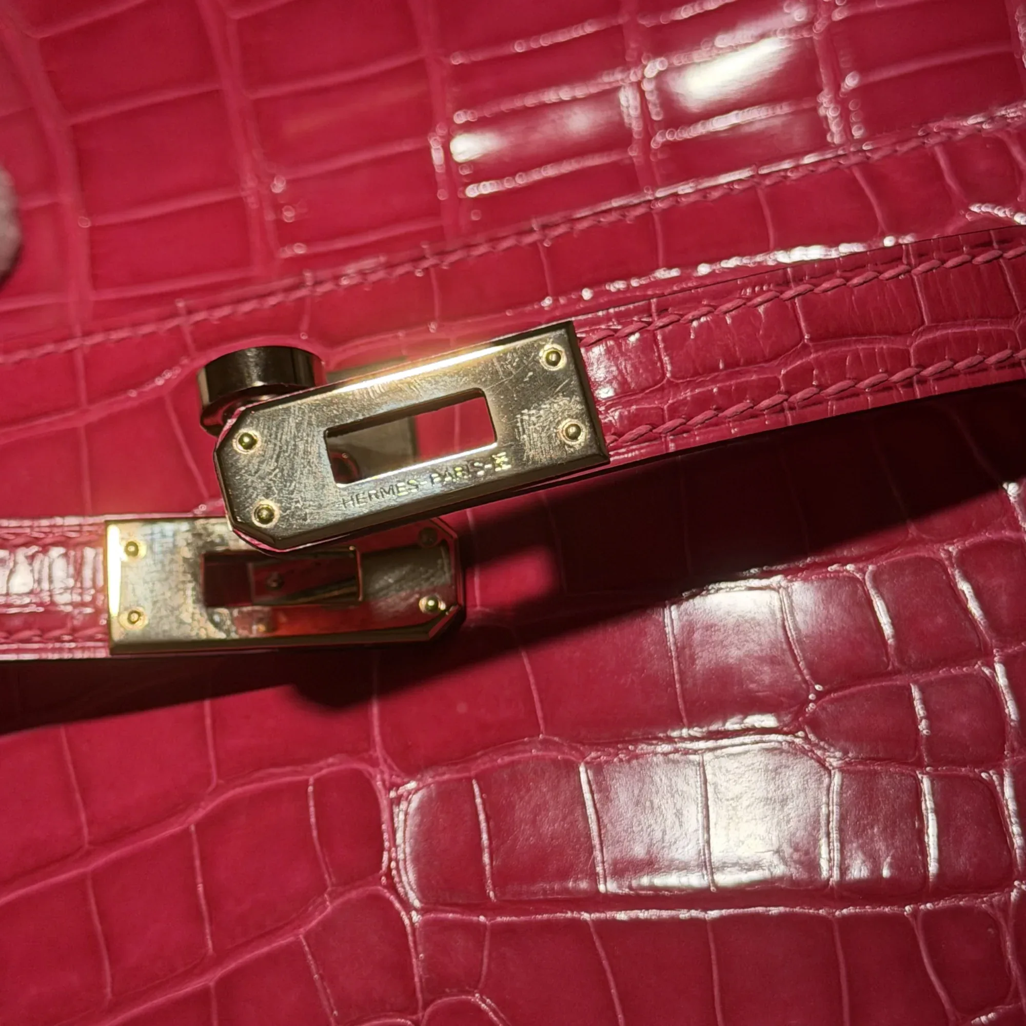 Hermes Kelly Pochette 22 Alligator Leather GHW миниатюра 4