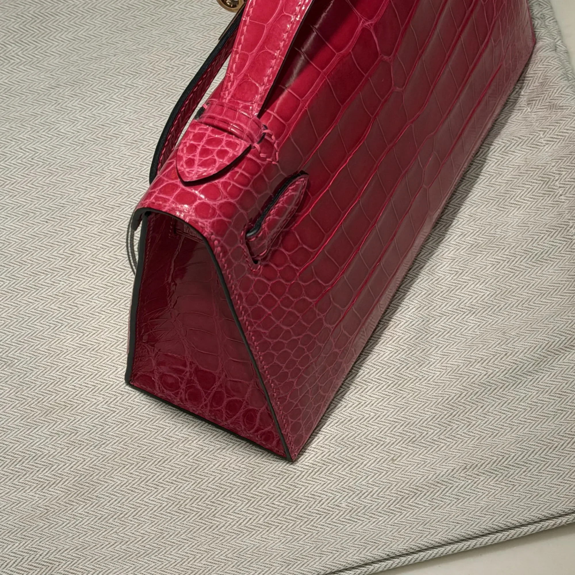 Hermes Kelly Pochette 22 Alligator Leather GHW миниатюра 6