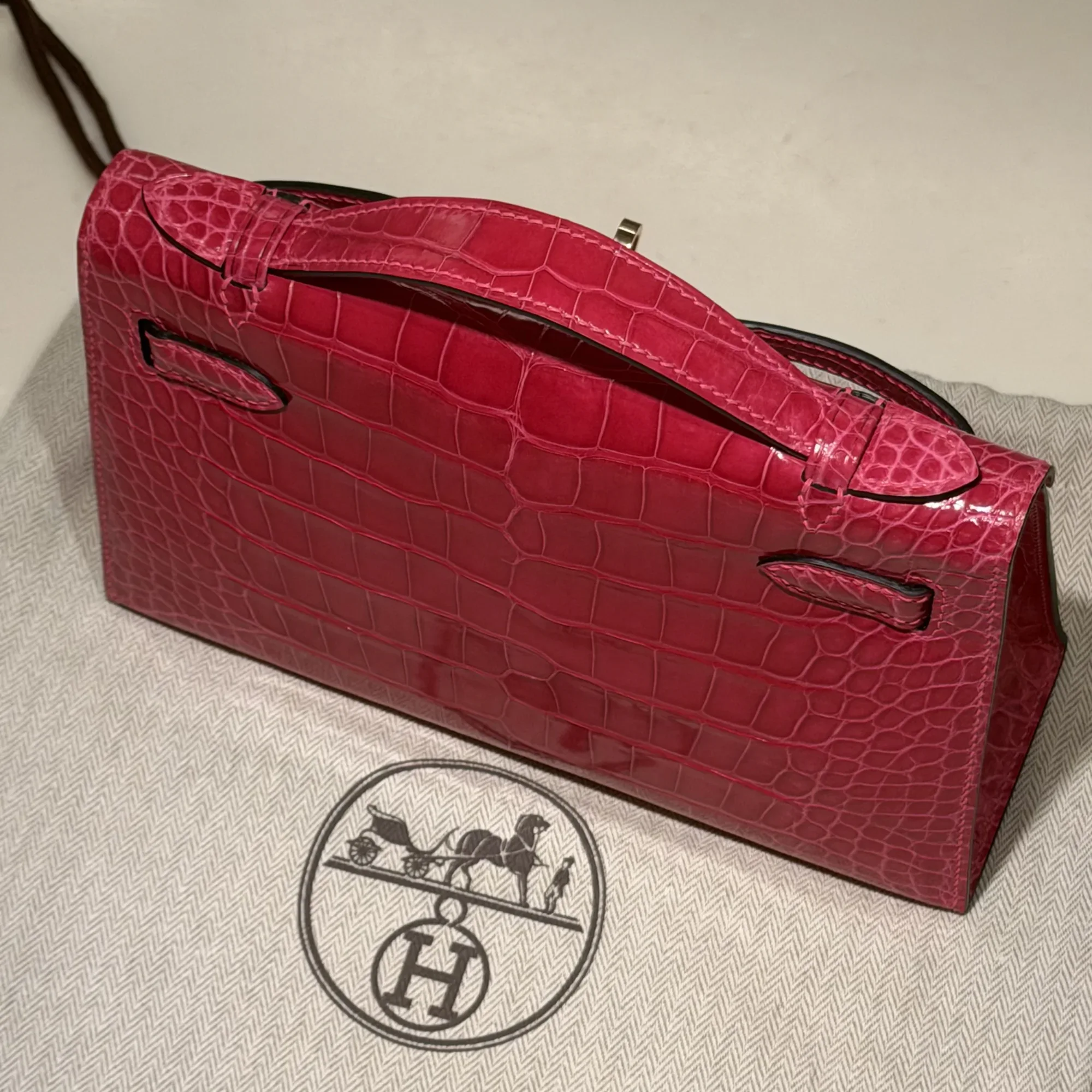 Hermes Kelly Pochette 22 Alligator Leather GHW миниатюра 2