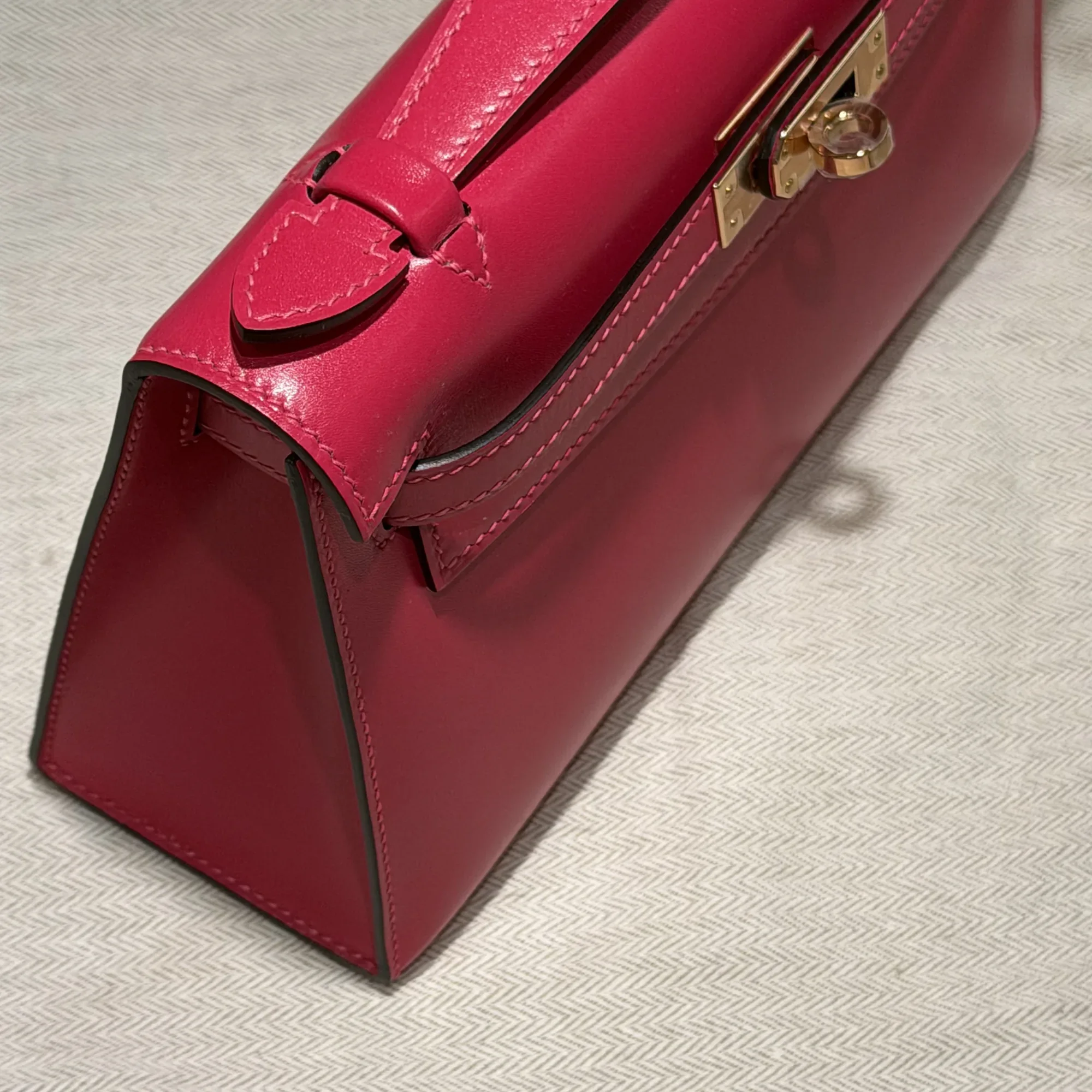 Hermes Kelly Pochette 22 Chèvre Leather GHW миниатюра 3