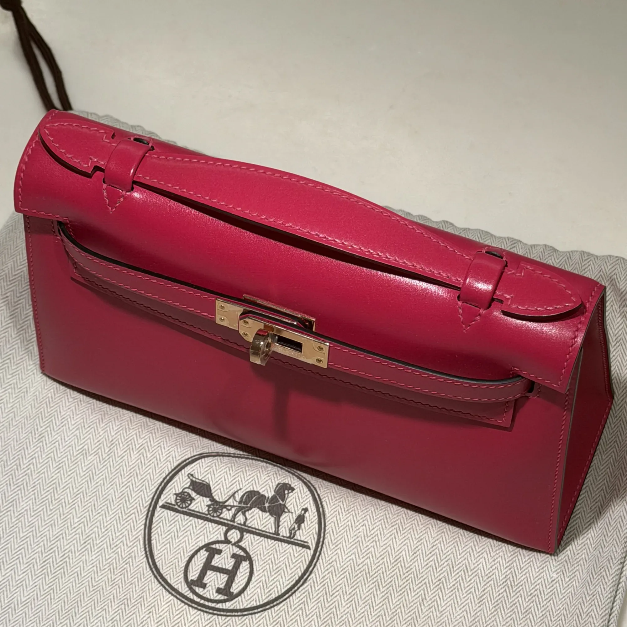 Hermes Kelly Pochette 22 Chèvre Leather GHW