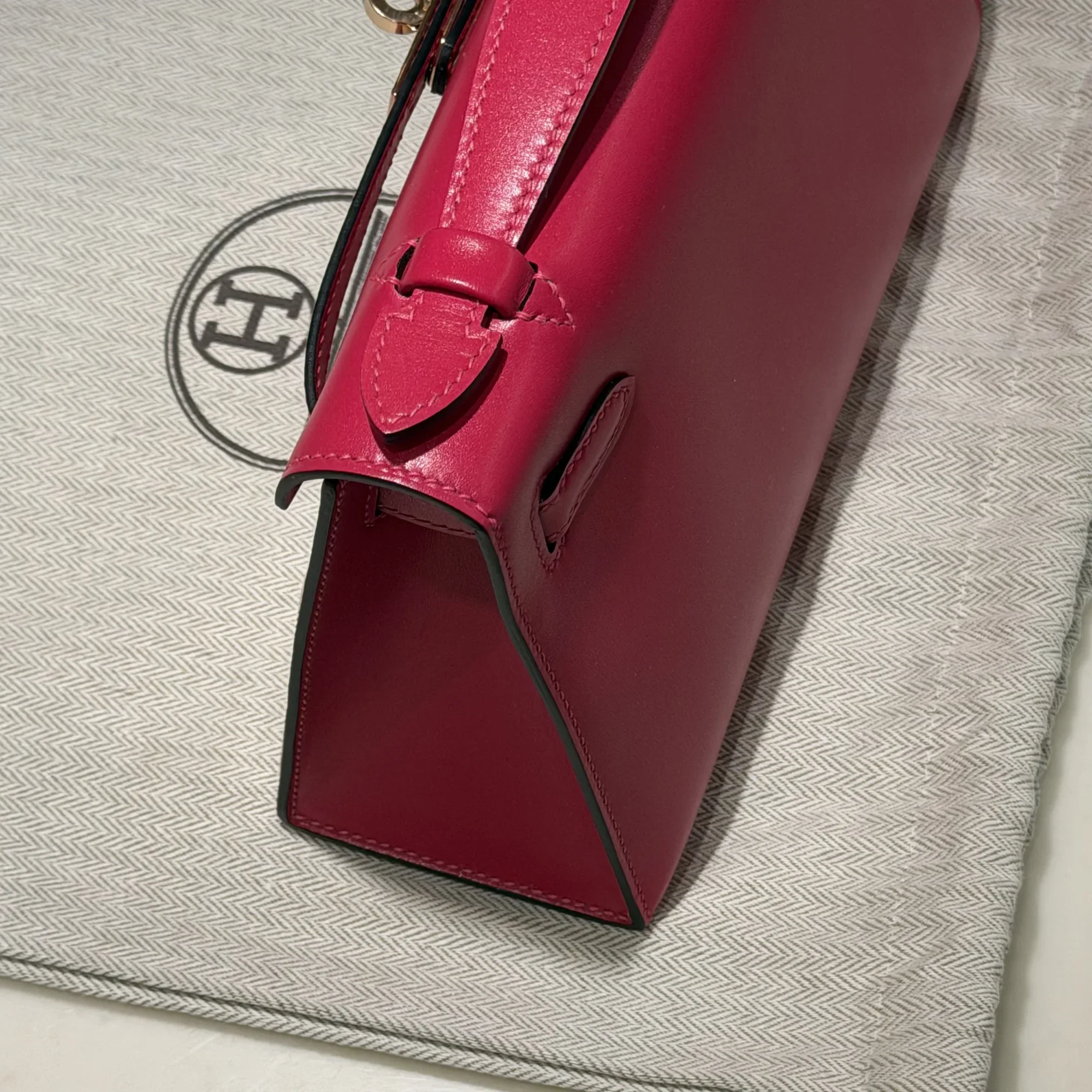 Hermes Kelly Pochette 22 Chèvre Leather GHW миниатюра 2