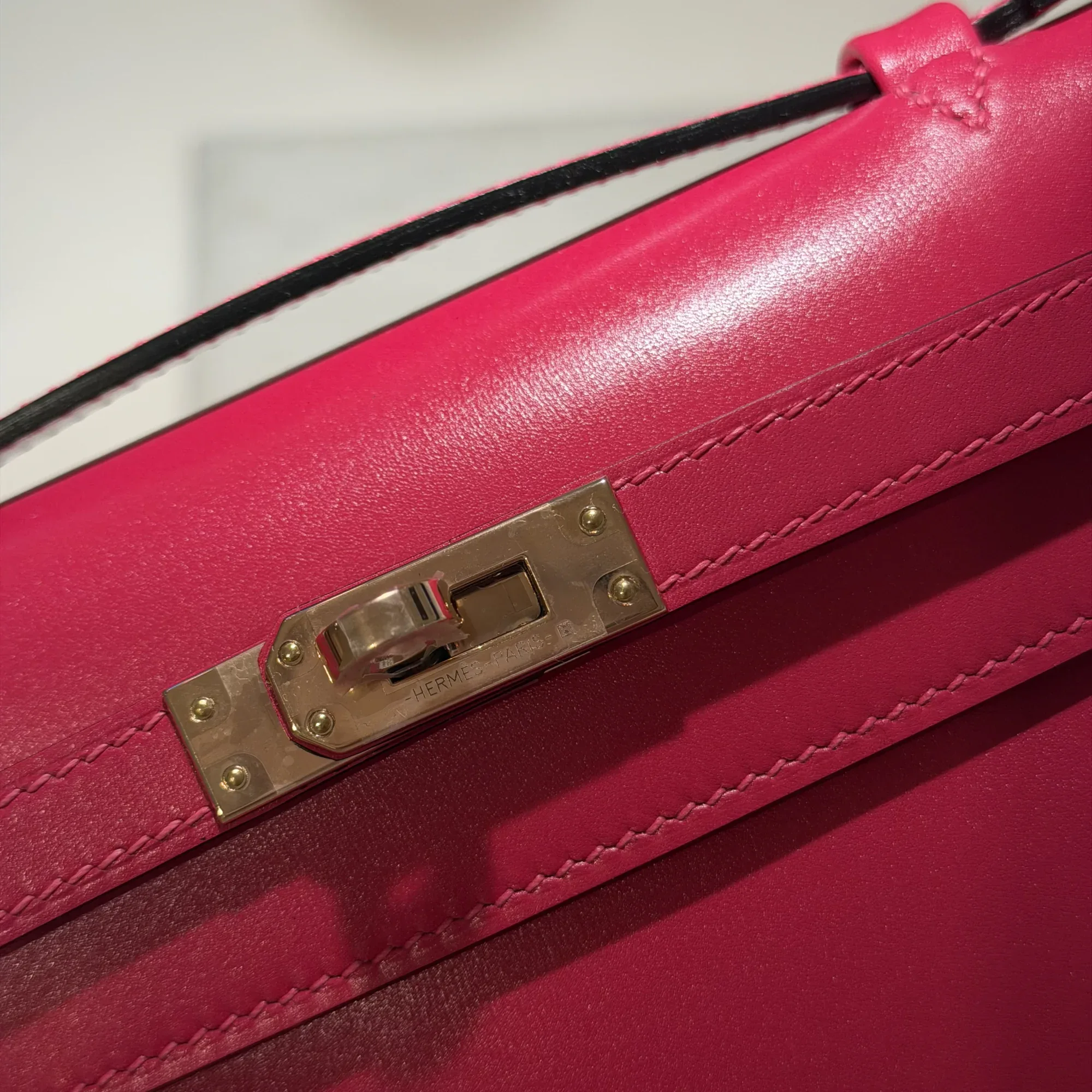 Hermes Kelly Pochette 22 Chèvre Leather GHW миниатюра 4