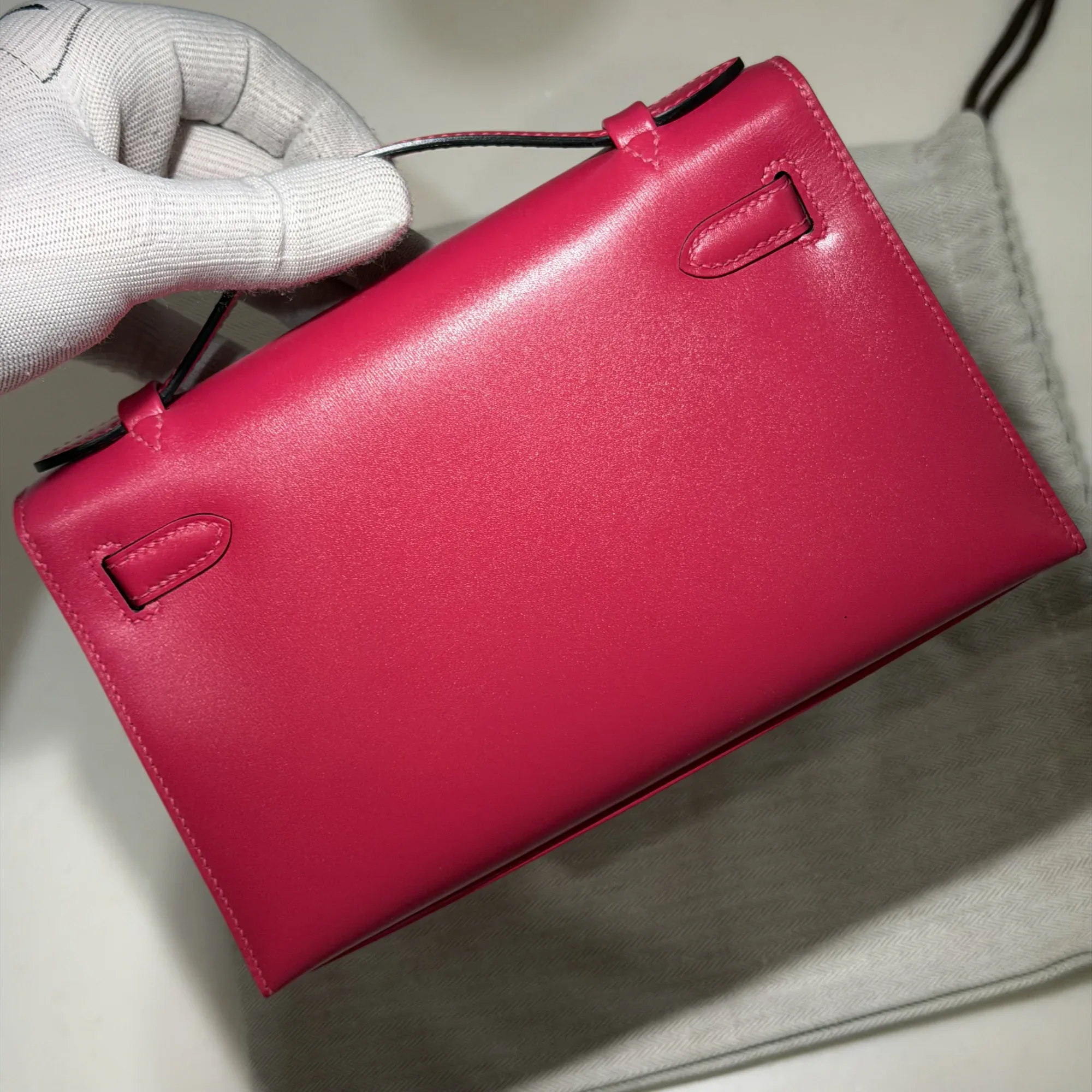 Hermes Kelly Pochette 22 Chèvre Leather GHW миниатюра 8
