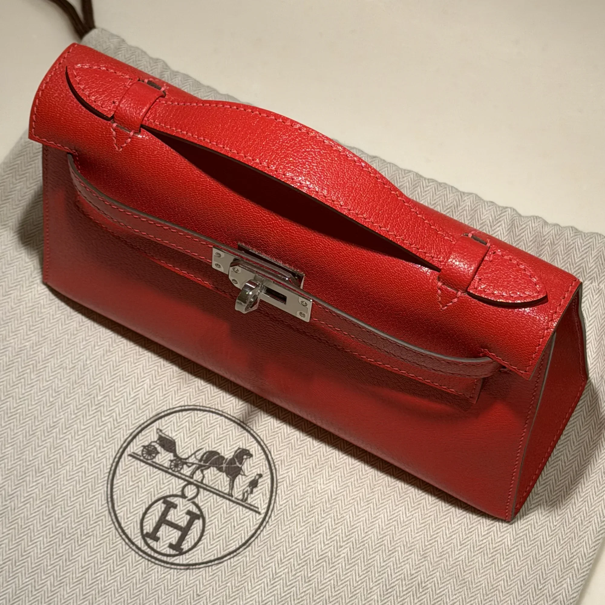 Hermes Kelly Pochette 22 Evercolor Leather PHW