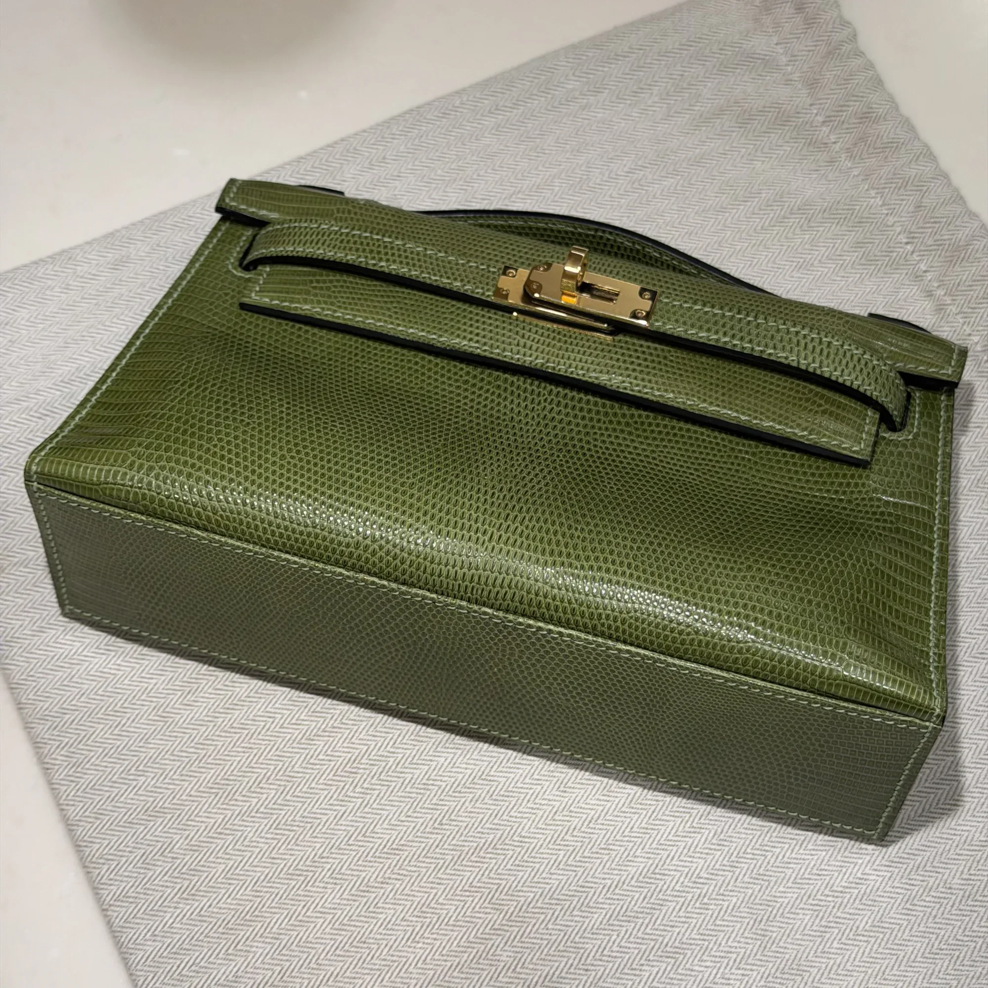 Hermes Kelly Pochette 22 Lizard Leather GHW миниатюра 3