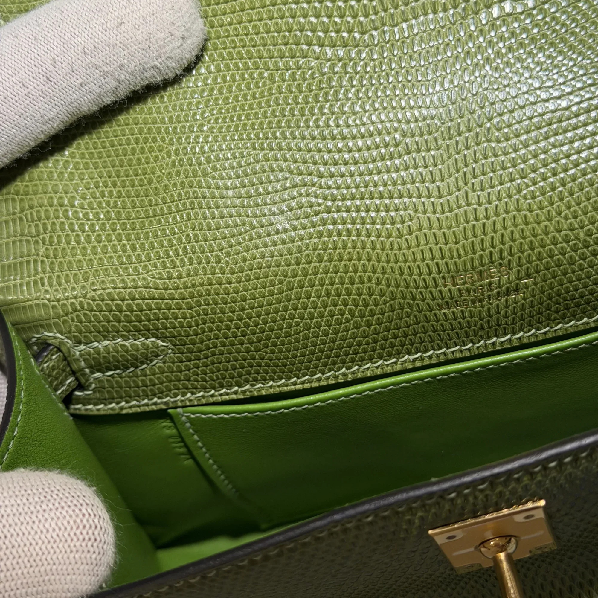 Hermes Kelly Pochette 22 Lizard Leather GHW миниатюра 5