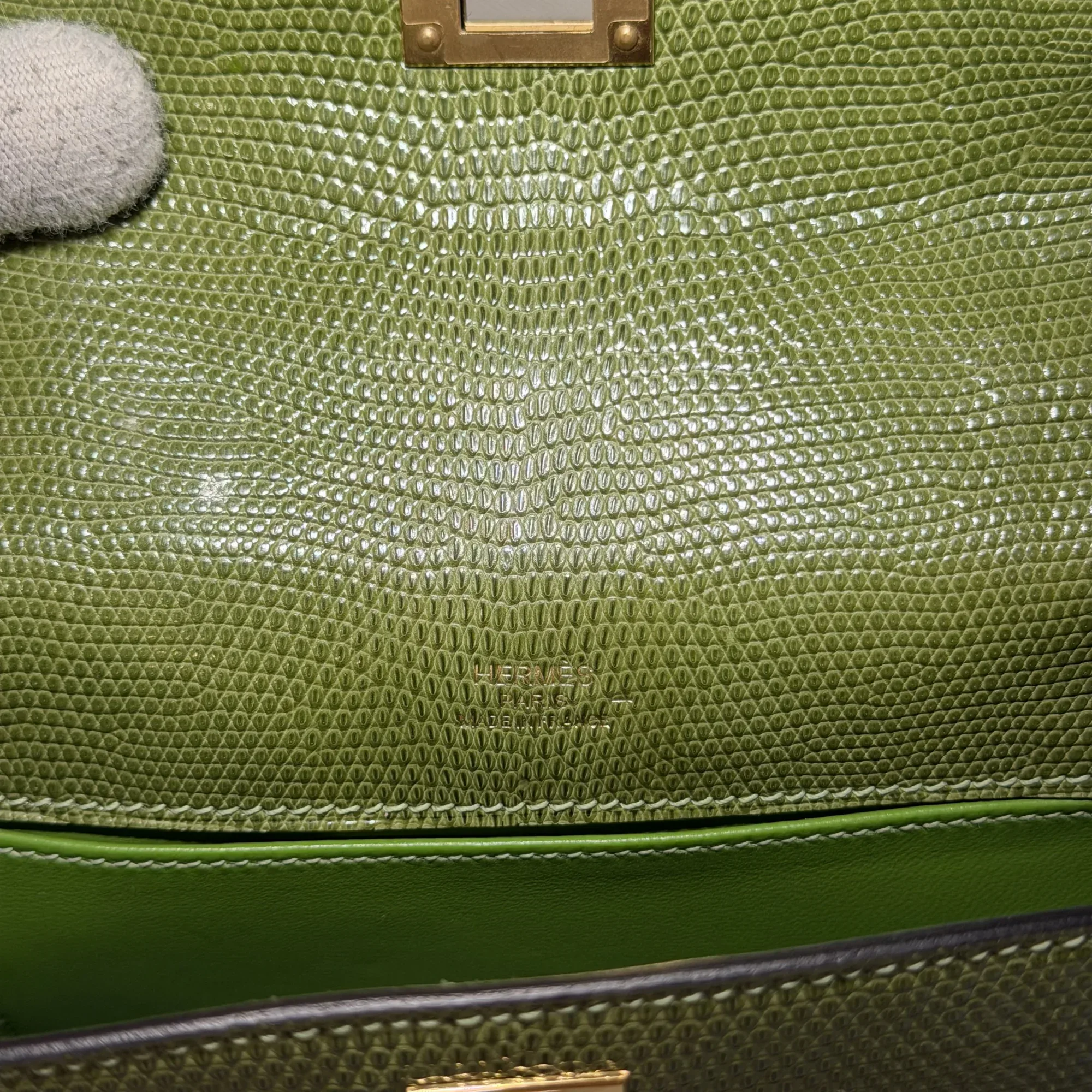 Hermes Kelly Pochette 22 Lizard Leather GHW миниатюра 6