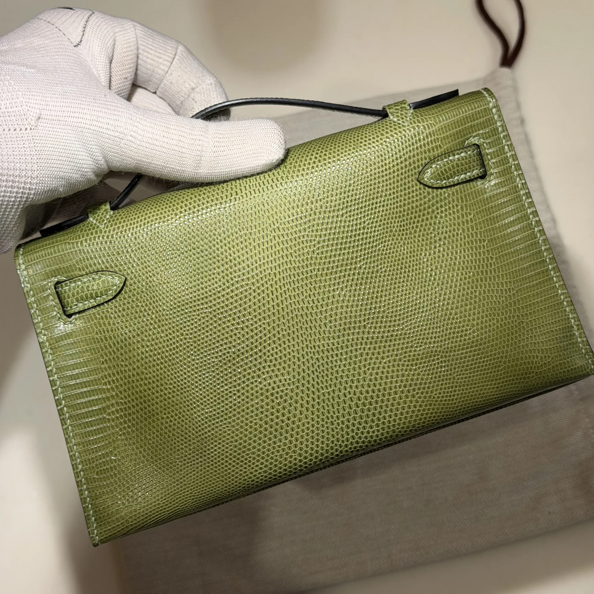 Hermes Kelly Pochette 22 Lizard Leather GHW миниатюра 7