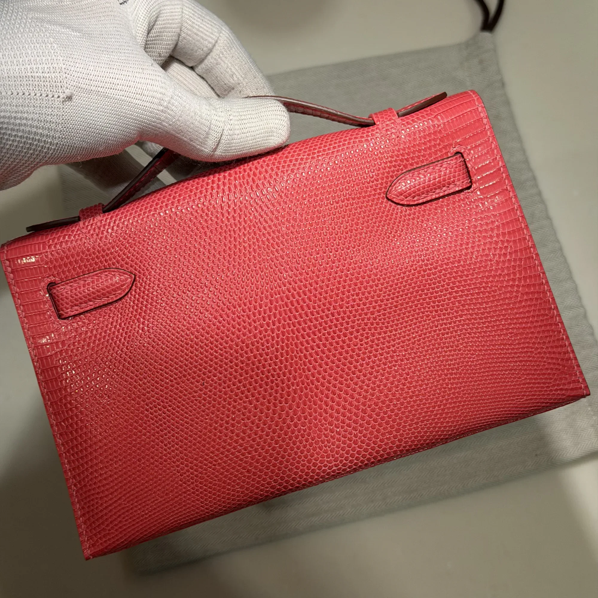 Hermes Kelly Pochette 22 Lizard Leather PHW миниатюра 6