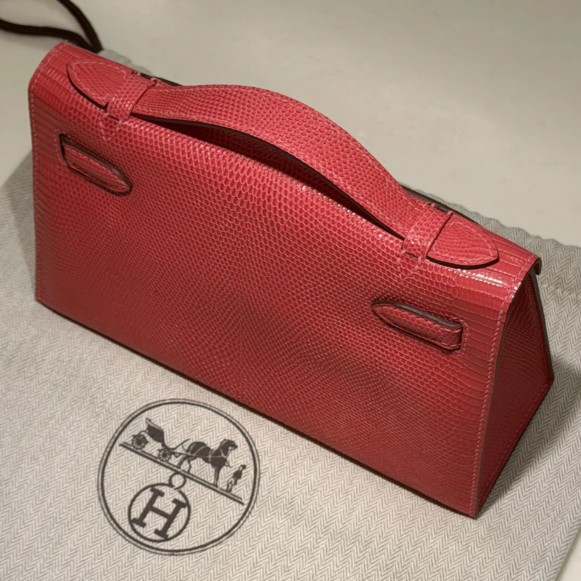 Hermes Kelly Pochette 22 Lizard Leather PHW миниатюра 2