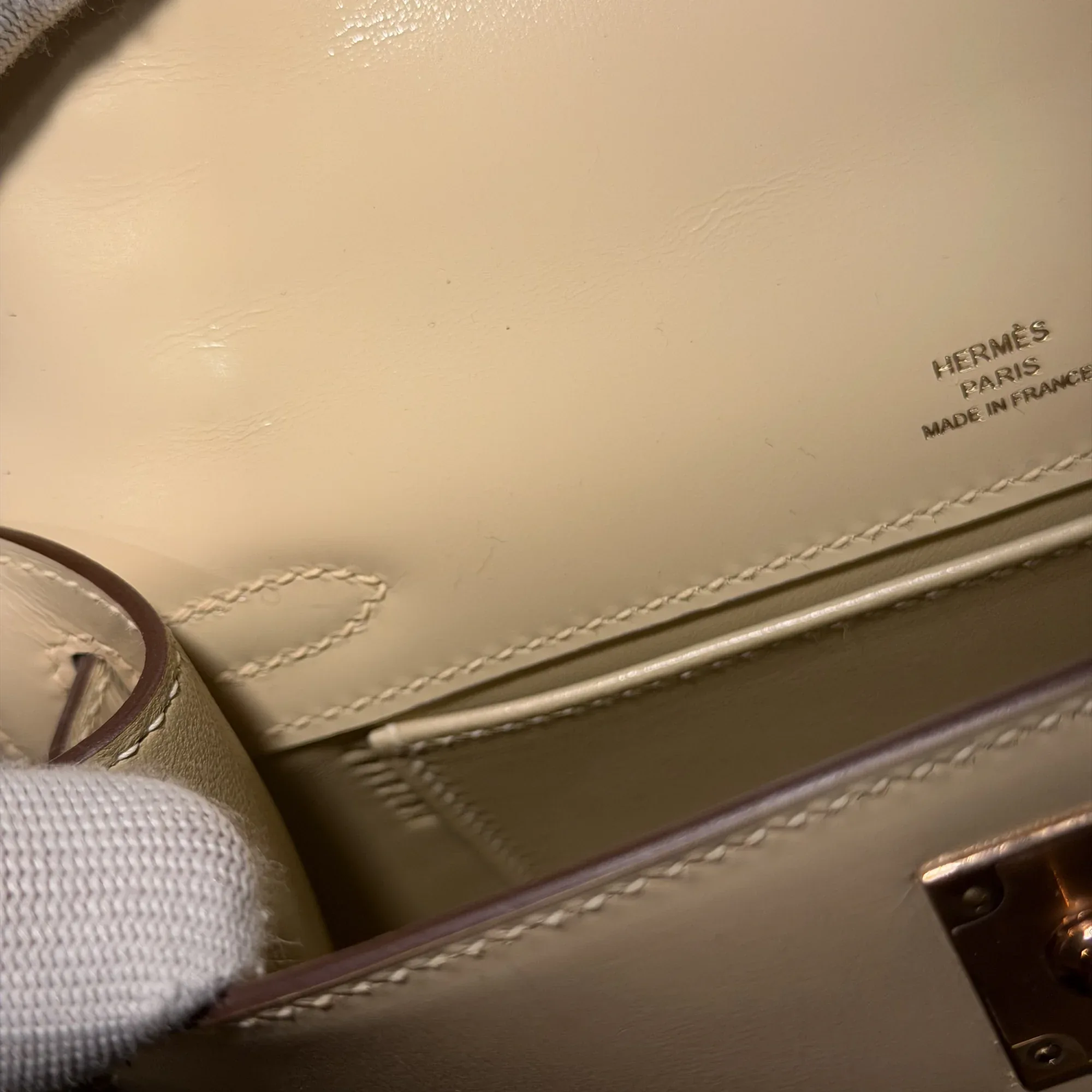 Hermes Kelly Pochette 22 Rose Gold Chèvre Leather GHW миниатюра 5