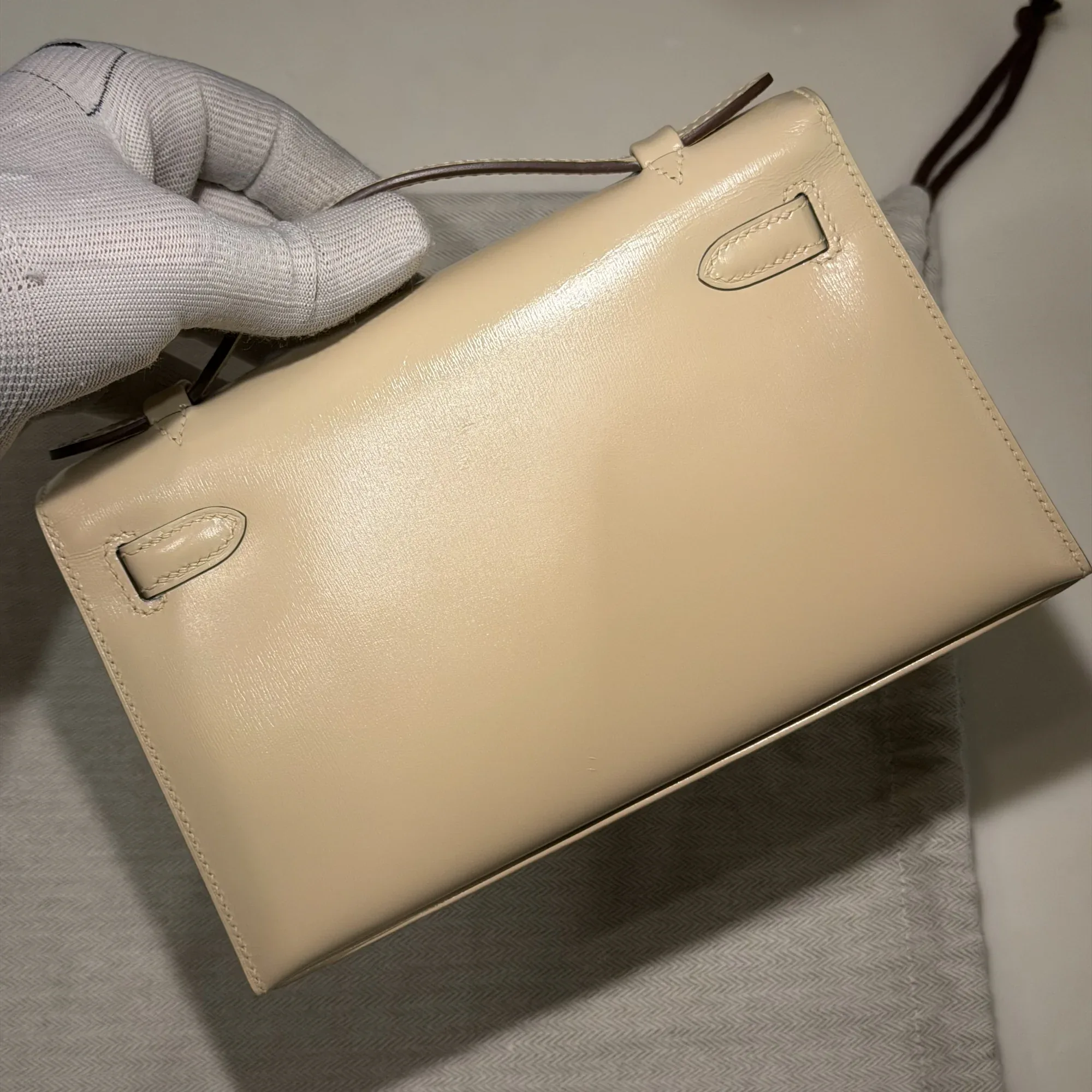 Hermes Kelly Pochette 22 Rose Gold Chèvre Leather GHW миниатюра 7