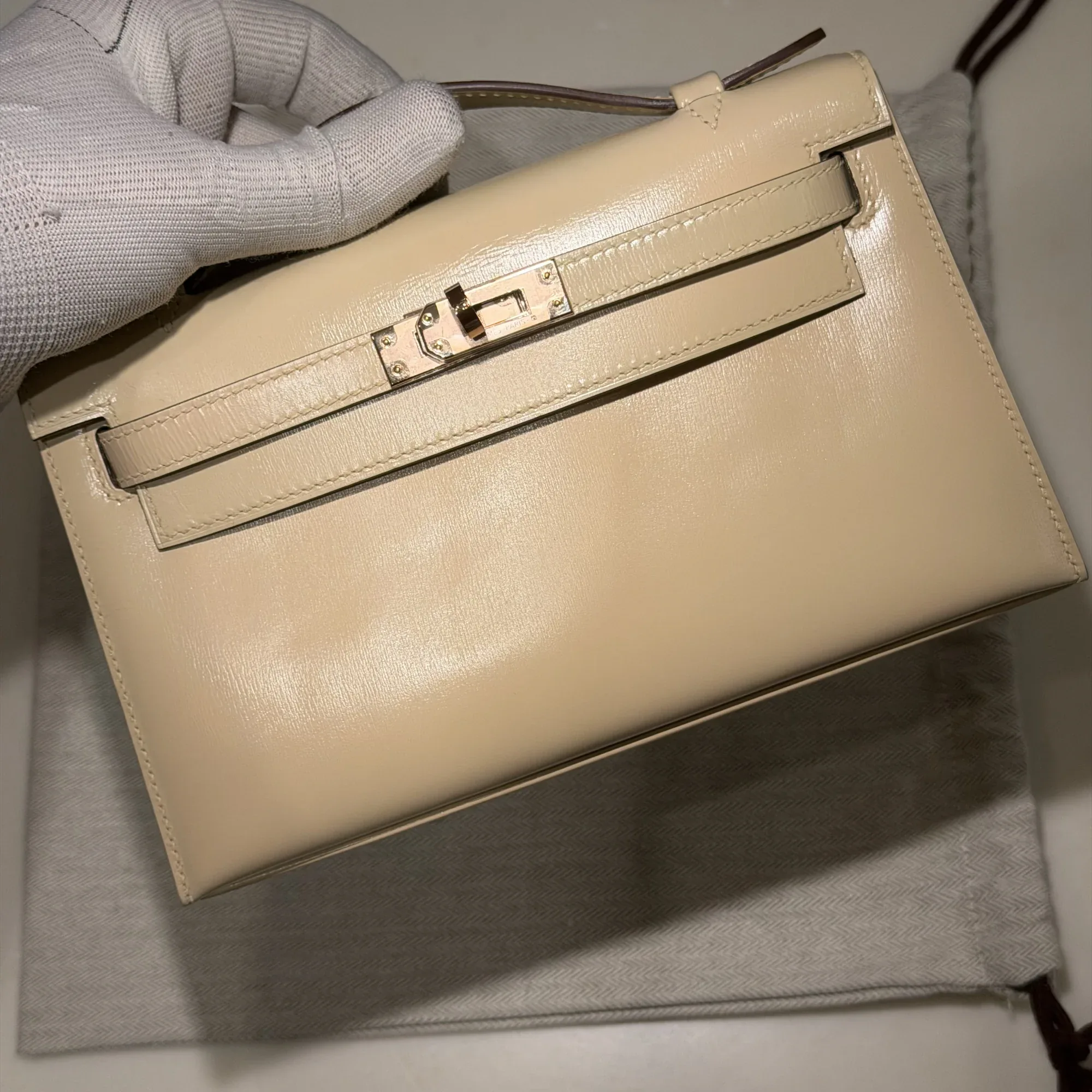 Hermes Kelly Pochette 22 Rose Gold Chèvre Leather GHW миниатюра 8