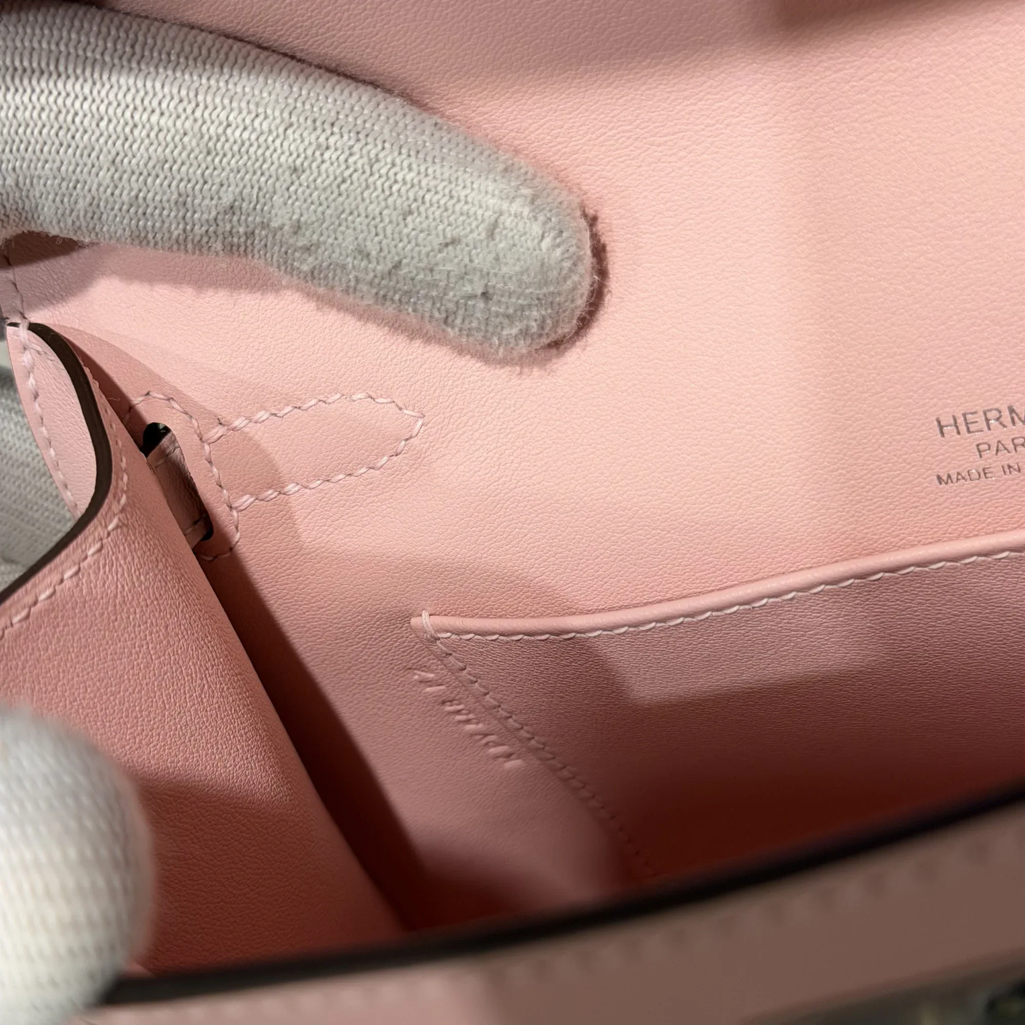 Hermes Kelly Pochette 22 Rose Sakura Swift Leather PHW миниатюра 5