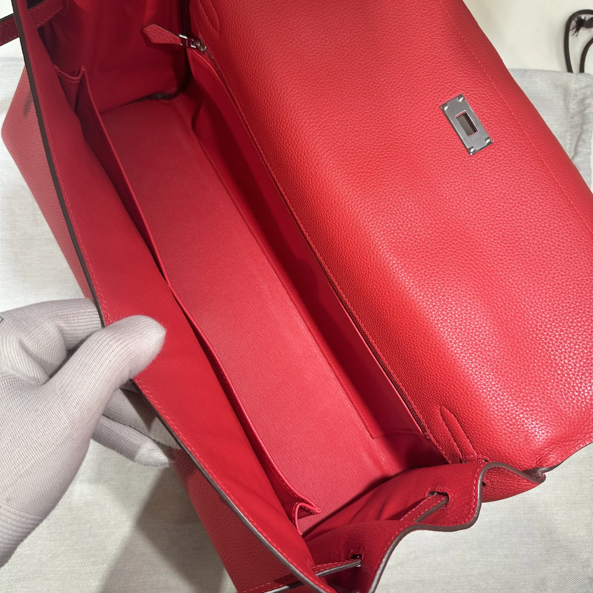 Hermes Kelly Shoulder 42 Togo Leather PHW миниатюра 9