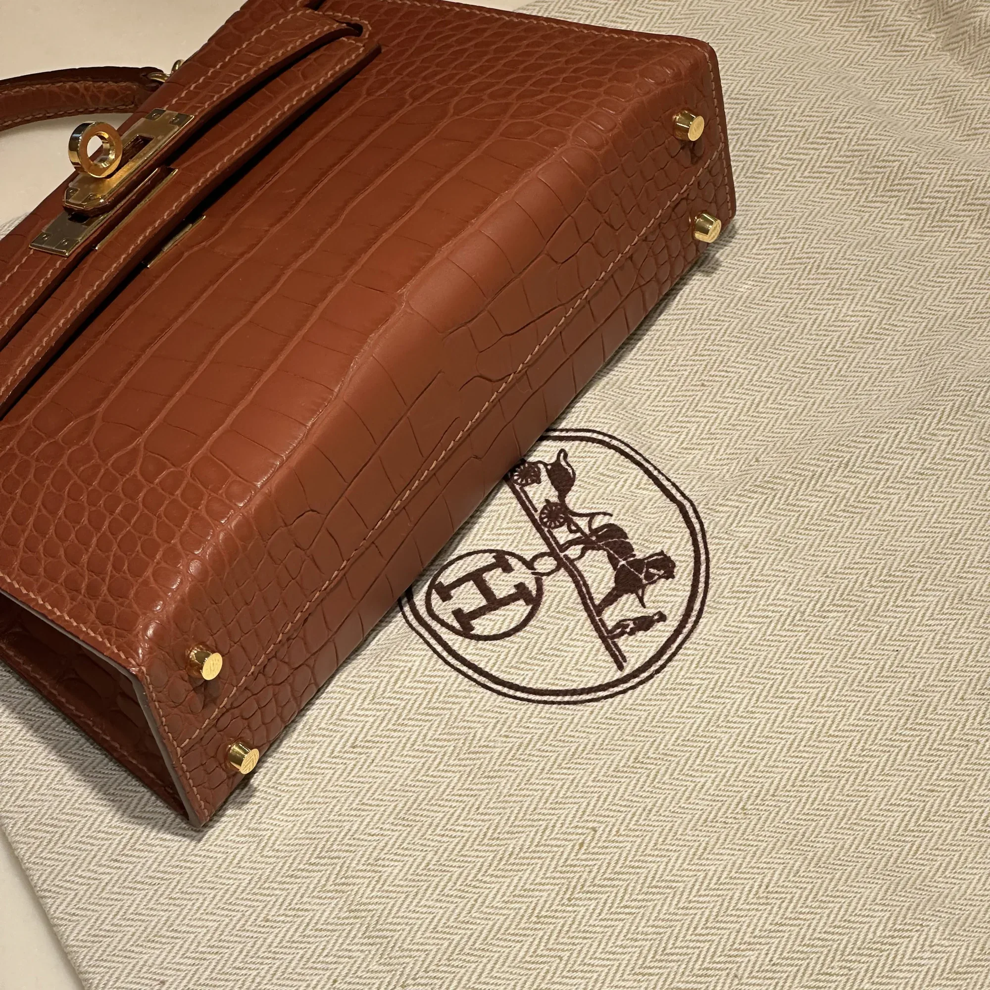 Hermes Mini Kelly 19 Alligator Crocodile Leather миниатюра 8
