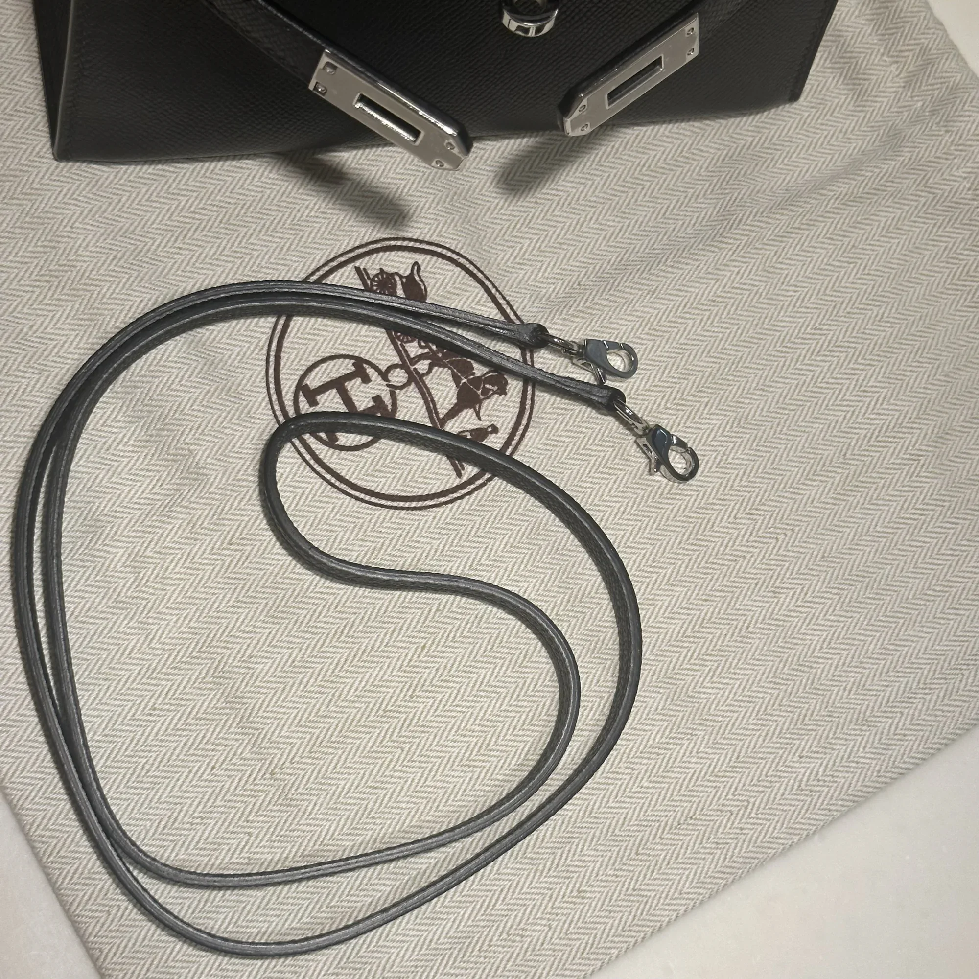 Hermes Mini Kelly 19 cm Epsom Leather Black Silver миниатюра 9