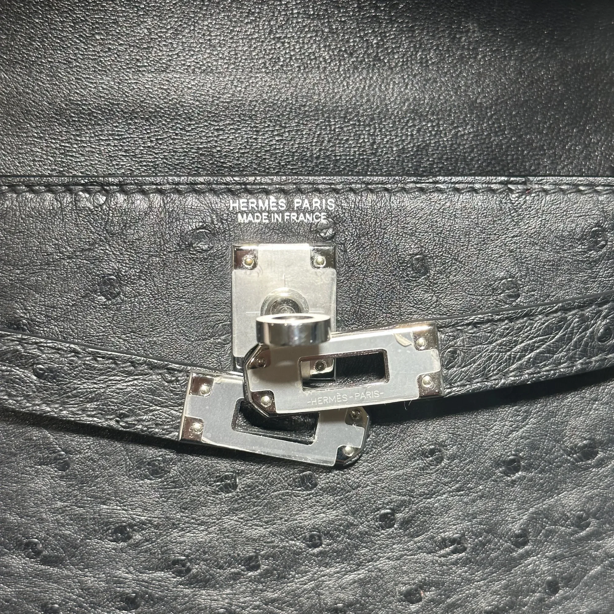 Hermes Mini Kelly 20 cm Ostrich Leather Silver миниатюра 8
